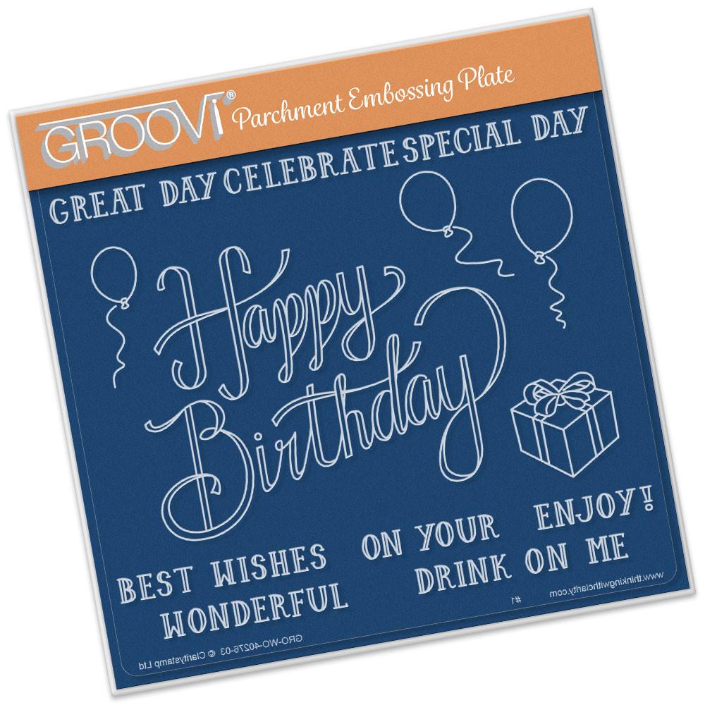 Groovi Happy Birthday Plate A5